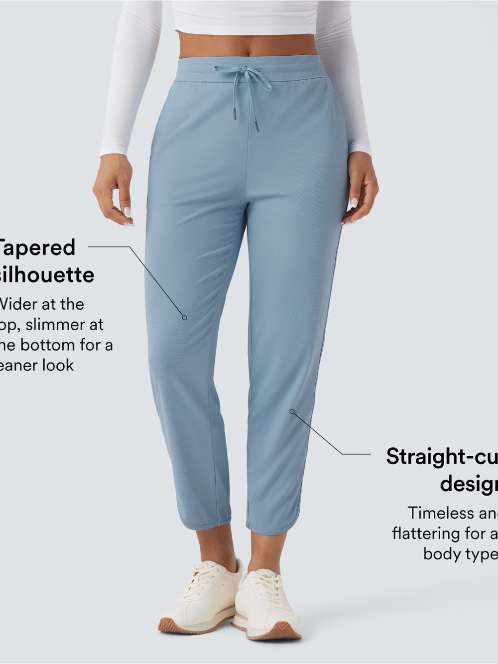 NWT Halara Woman Blue Quick Dry UPF40 Athleisure Pants MEDIUM Comfy Classic Chic